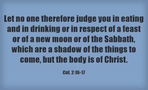 do not judge foods or holy days